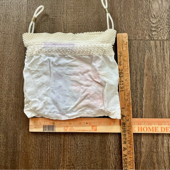 1960 Red and Blue Beaded Drawstring Bag - Picture 7 of 9